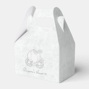 Cinderella Silver Carriage White Party Favour Boxe Favor Box