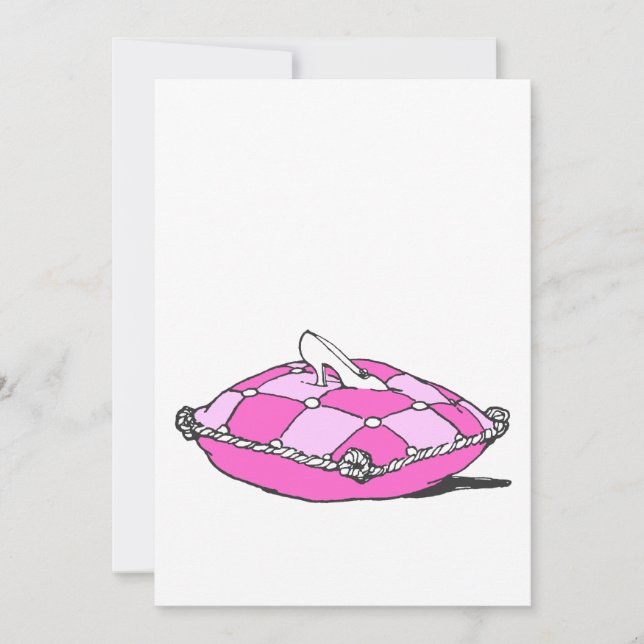 Cinderella Slipper on Pink Pillow Vintage Art (Front)