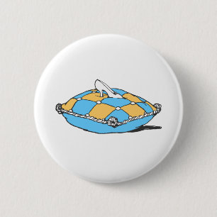 Cinderella Slipper on Teal Orange Pillow 2 Inch Round Button
