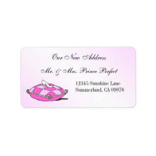 Cinderella Slipper Pink Pillow New Address Label