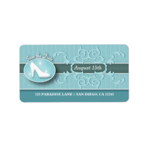 Cinderella Slipper Save the Date address label