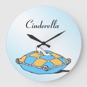 Cinderella Slipper Teal Pillow Custom Clock