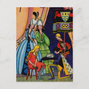 Cinderella, the prince and the glass slipper postcard
