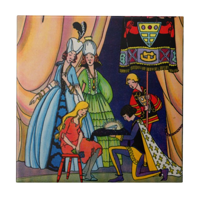 Cinderella, the prince and the glass slipper tile (Front)