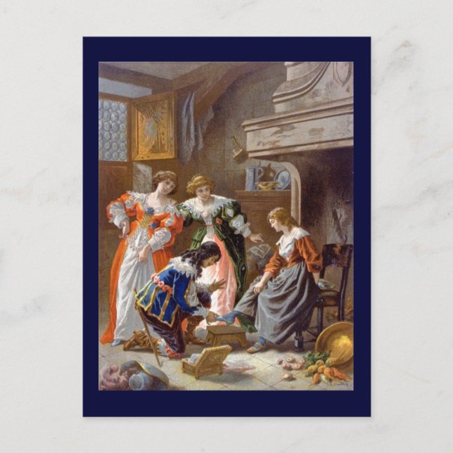 Cinderella Trying on the Slipper Postcard (Front)