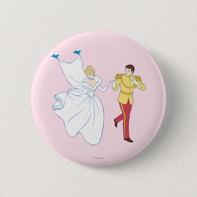 Cinderella Wedding 2 Inch Round Button (Front)