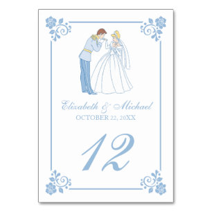 Cinderella Wedding Classic Table Number