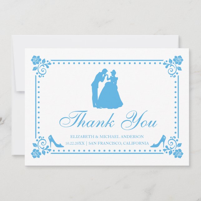 Cinderella Wedding | Silhouette Thank You (Front)