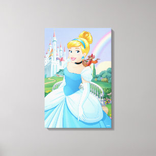 Cinderella With Gus & Jaq Canvas Print
