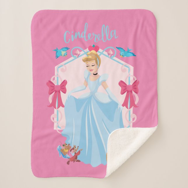 Cinderella With Gus & Rufus Sherpa Blanket (Front)