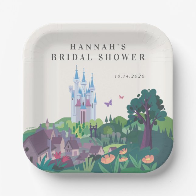 Cinderella's Castle Bridal Shower Paper Plate (Front)