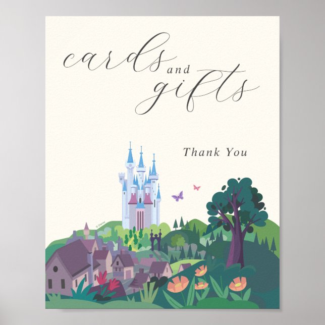 Cinderella's Castle Wedding Cards & Gifts Table Poster (Front)