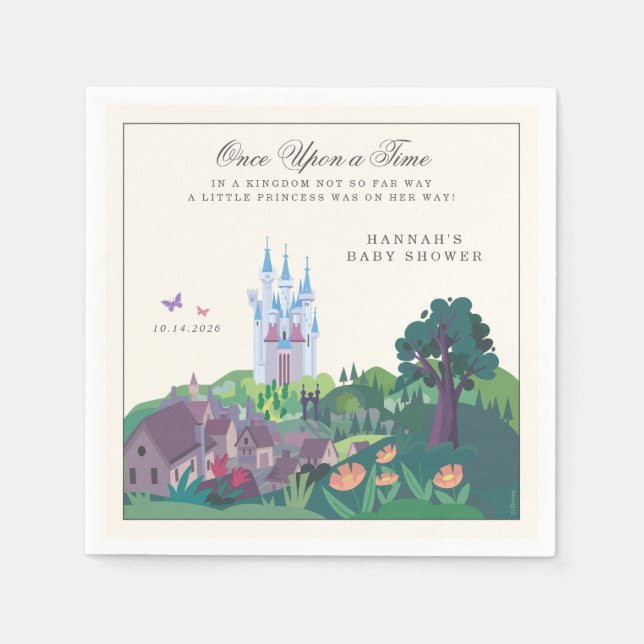 Cinderella's Whimsical Castle - Girl Baby Shower Napkin (Front)