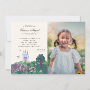 Cinderella's Whimsical Castle - Photo Birthday Invitation