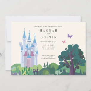 Cinderella's Whimsical Castle Rehearsal Dinner Invitation