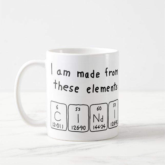 Cindi periodic table name mug (Left)