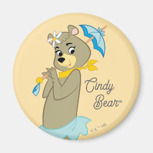 Cindy Bear Holding Parasol Magnet