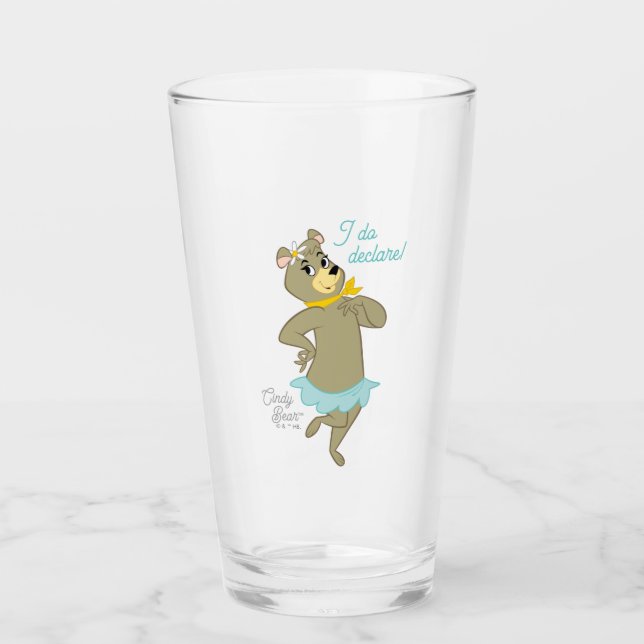 Cindy Bear Playful Pose Glass (Front)