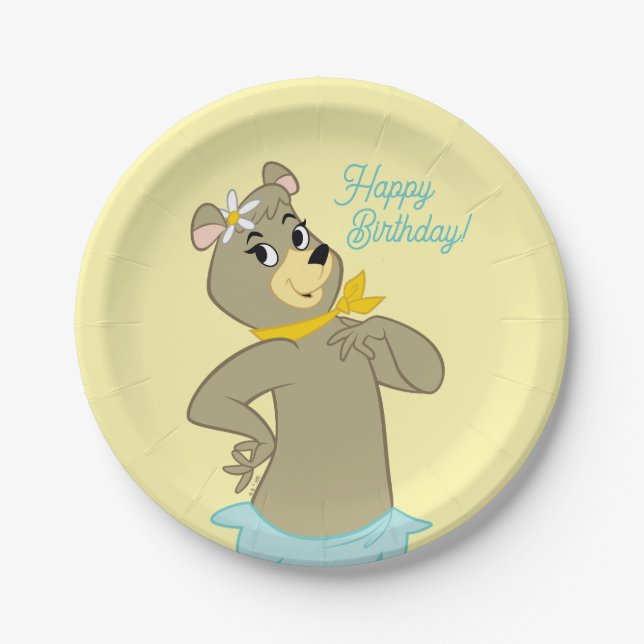 Cindy Bear Playful Pose Paper Plate (Front)