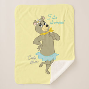 Cindy Bear Playful Pose Sherpa Blanket