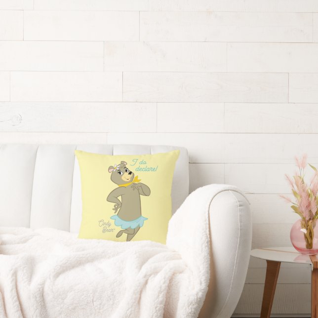 Cindy Bear Playful Pose Throw Pillow (Couch)