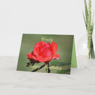 Cindy Happy Birthday Scarlet Rose Card