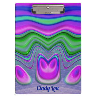 CINDY LOU ~ 3D! Pink, Purple, Green, Blue Clipboard