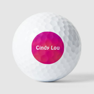 CINDY LOU ~ Pink patterned Golf Ball - unique