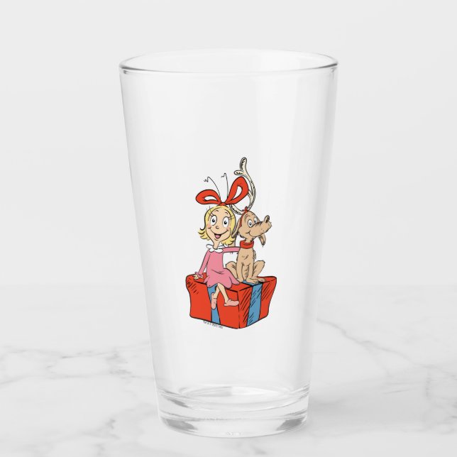 Cindy Lou Who and Max on a Present Glass (Front)