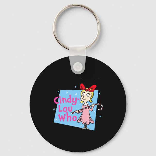 Cindy Lou Who Candy Cane  Keychain (Front)