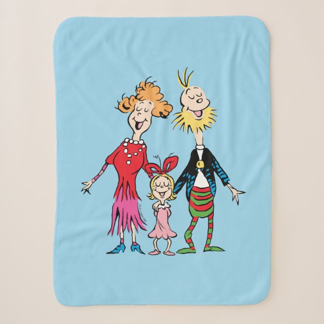 Cindy Lou Who's Family Portrait Sherpa Blanket (Front)