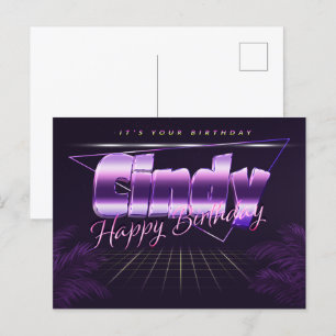 Cindy Name First name purla postcard birthday
