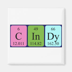 Cindy periodic table name magnet