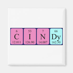 Cindy periodic table name magnet