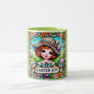CINDY ~ VINTAGE GIRL~ Very Sweet Two-Tone Coffee Mug