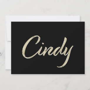 Cindy white gold Handwriting Card