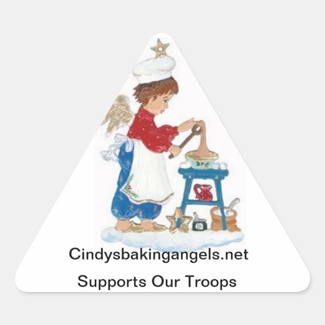 Cindy's Baking Angels Stickers! Triangle Sticker (Front)