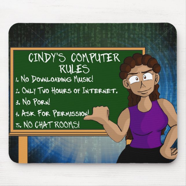 Cindy's Computer Rules Mousepad (Front)