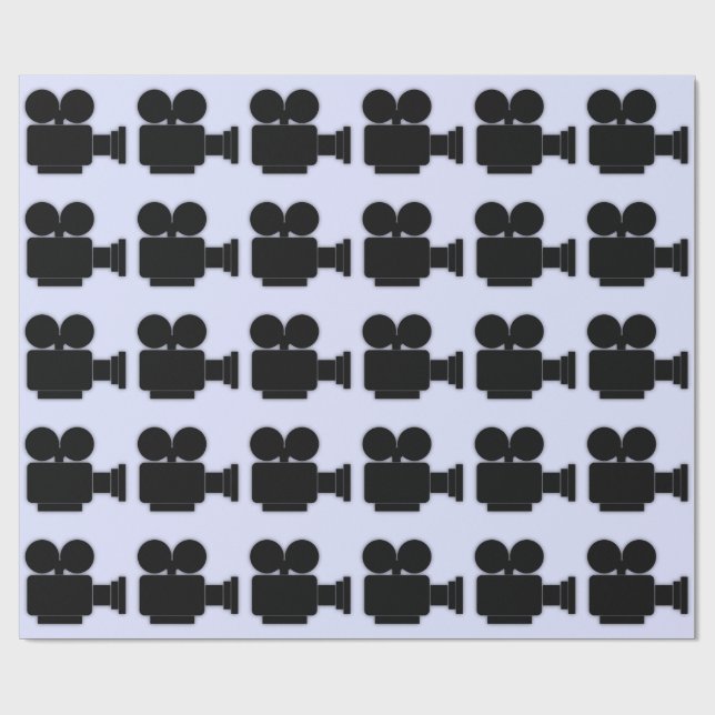 CINE CAMERA ICON PATTERN WRAPPING PAPER (Flat)