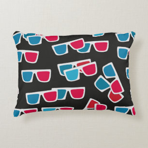 Cinema, 3d glasses pattern, seamless.  accent pillow