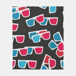 Cinema, 3d glasses pattern, seamless. fleece blanket