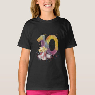 Cinema Adventure 10th Birthday Stars Popcorn T-Shirt