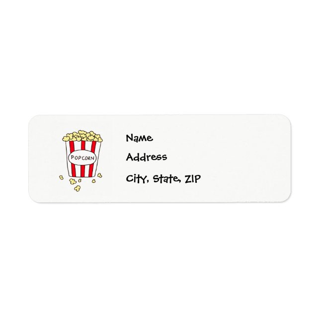 Cinéma amusant Popcorn en Étiquette de adresse Buc (Devant)