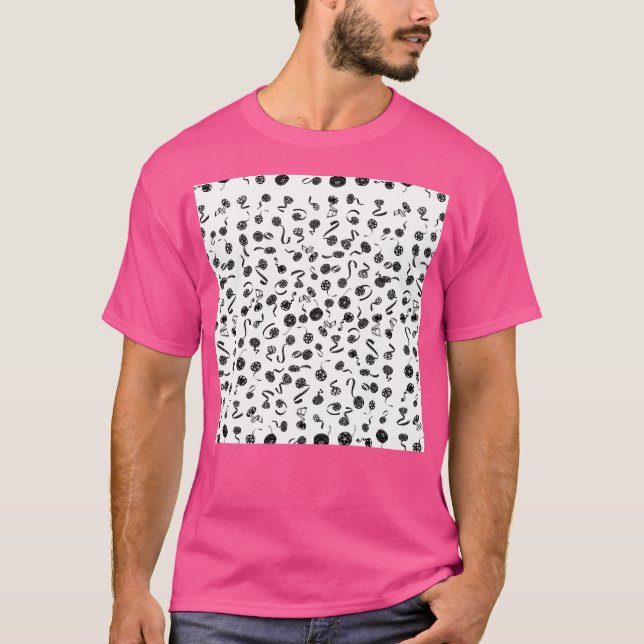 Cinema Cinema Black Pattern T-Shirt (Front)
