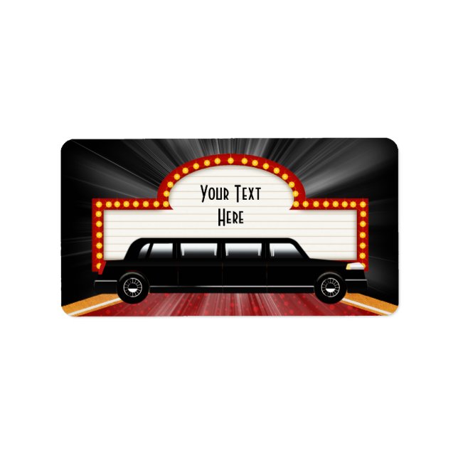 Cinéma étoile Limo et marquis Étiquette de adresse (Devant)