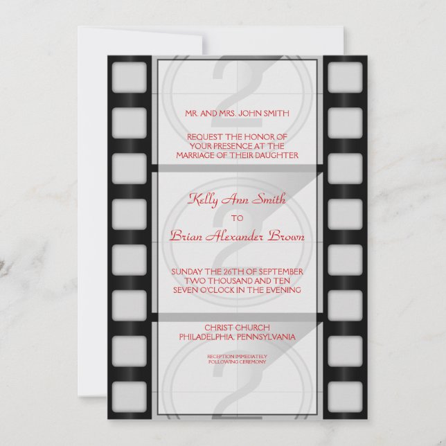 Cinéma Grande Invitation Rectangulaire (Devant)