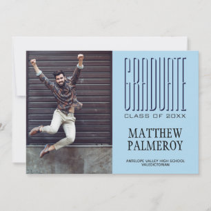 Cinema Lettering Blue Photo Faire-part