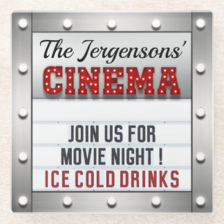 Cinema Movie Night Theatre Theatre Glass Coasters