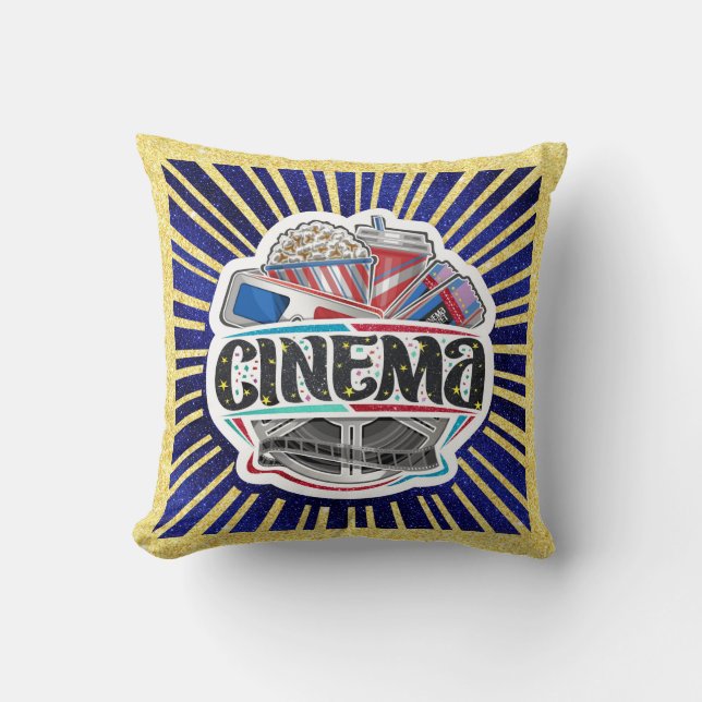 Cinema Movie Night Throw Pillow (Front)