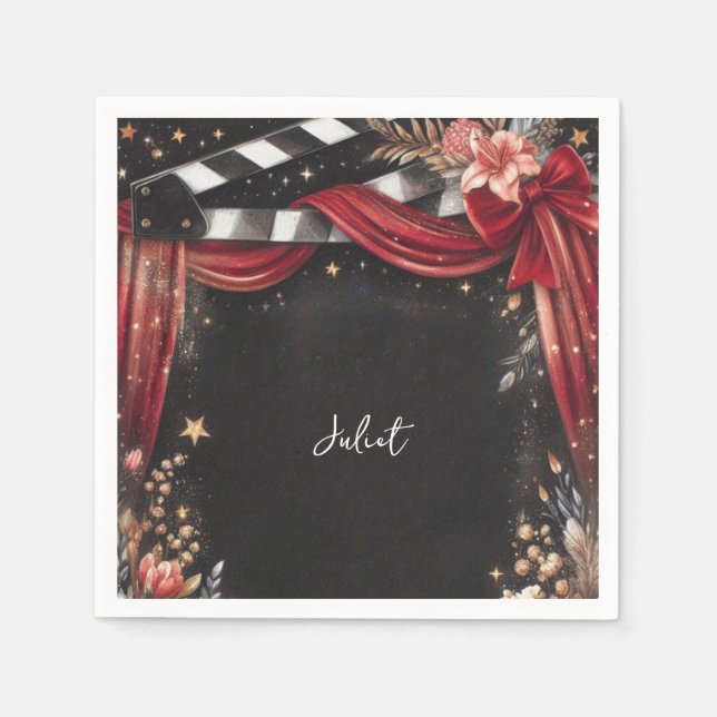 Cinema Movie Ticket Most Popular Bridal Shower Napkin (Front)